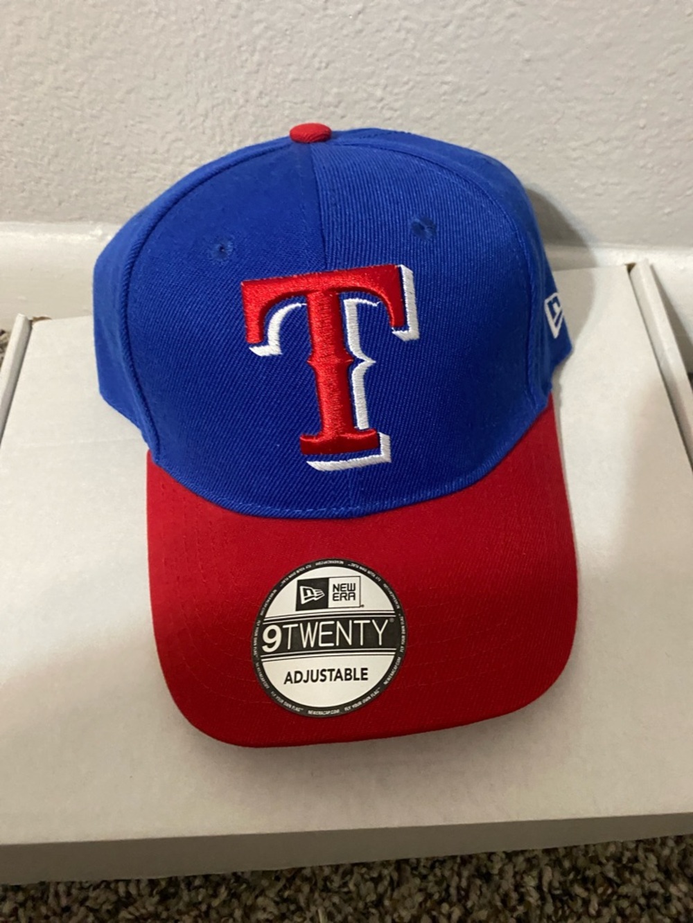 New Era Blue and Red Texas Rangers 9TWENTY Adjustable Cap